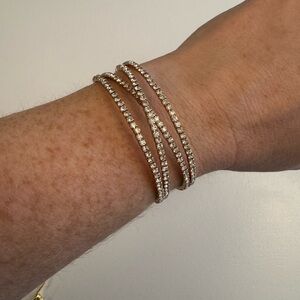 Anthropologie Gold and Silver Crystal Bracelet